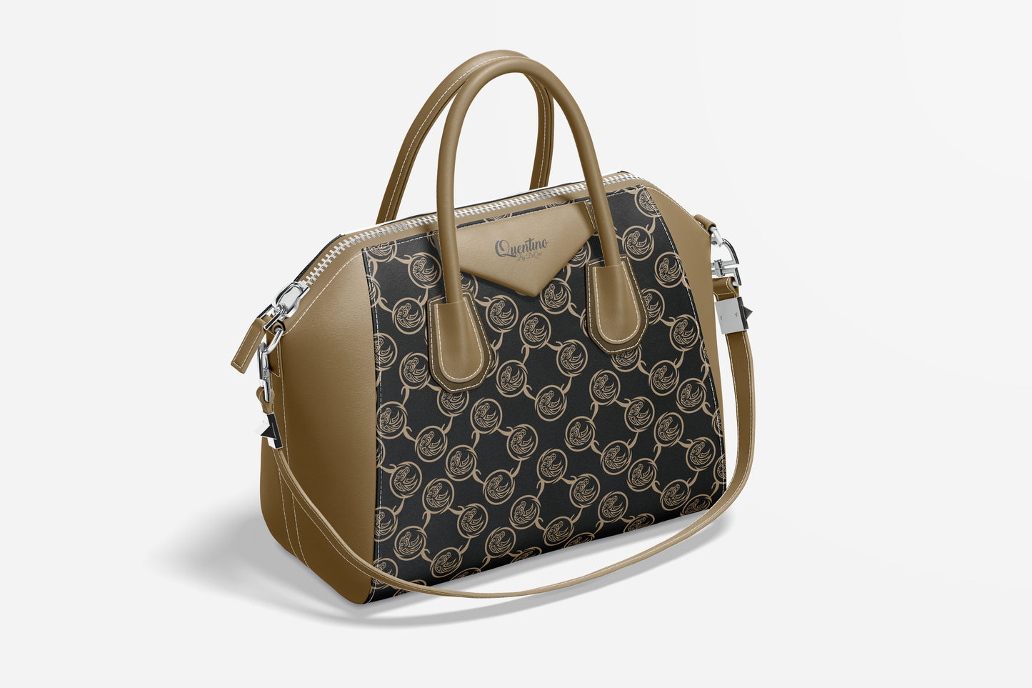 Quentino Classic Gold Leather Hand Bag