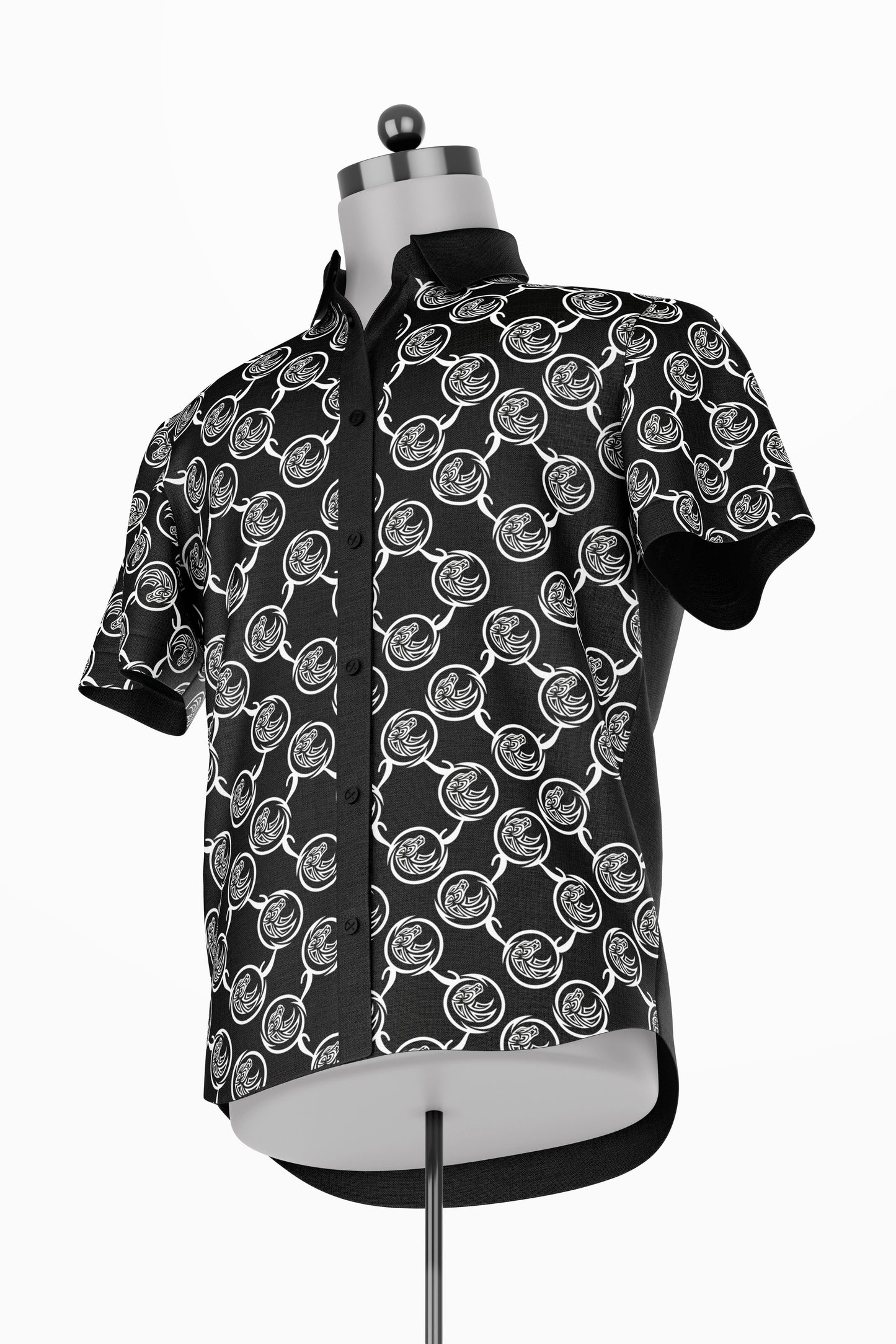 Quentino classique  Black silk shirt