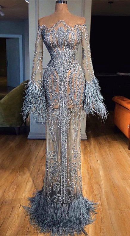 Silver Sparkly Feathers